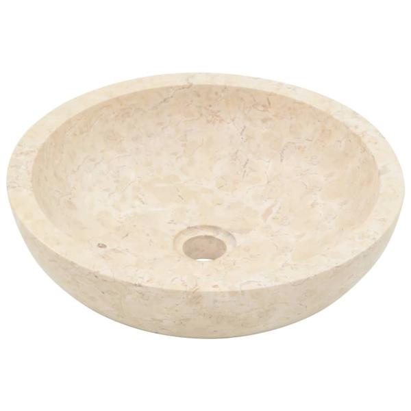Waschbecken 40x12 cm Marmor Creme