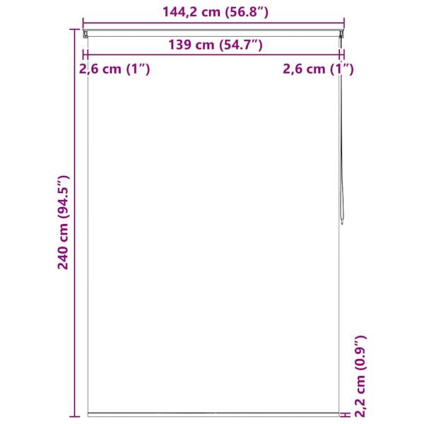 Duschrollo 140x240 cm Quadratmuster