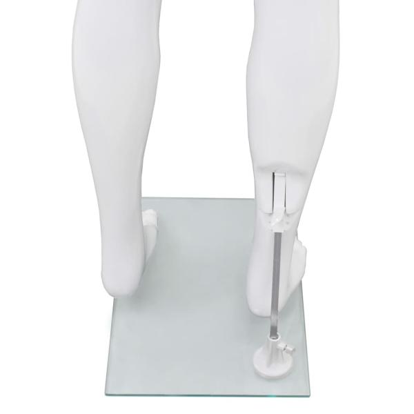 Männliche Schaufensterpuppe mit Glassockel Weiß 185 cm 