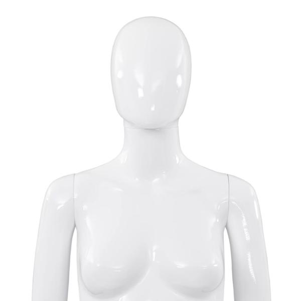 Weibliche Schaufensterpuppe mit Glassockel Weiß 175 cm 