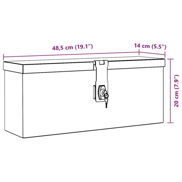 Aluminiumkiste 48,5 x 14 x 20 cm Silbern