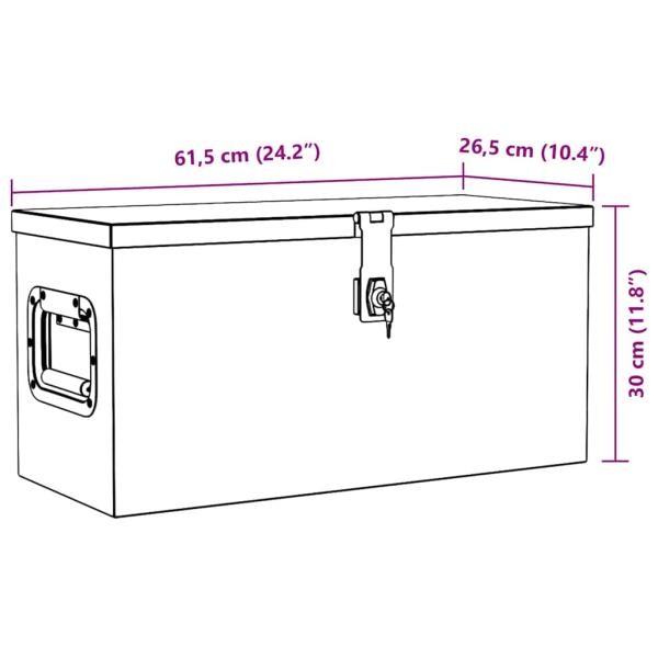Aluminiumkiste 61,5 x 26,5 x 30 cm Silbern