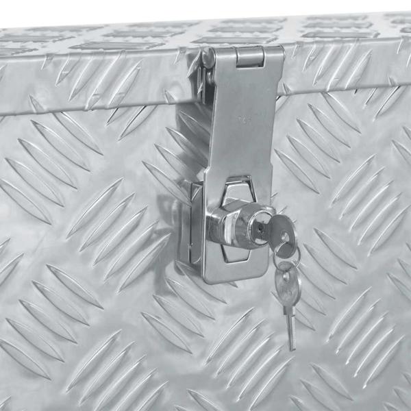 Aluminiumkiste 76,5×26,5×33 cm Silbern
