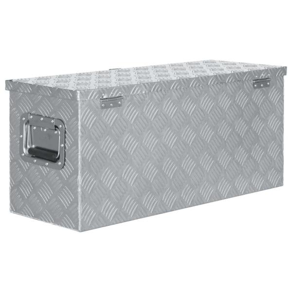 Aluminiumkiste 80×30×35 cm Silbern 
