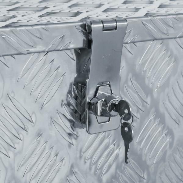 Aluminiumkiste 90,5×35×40 cm Silbern 