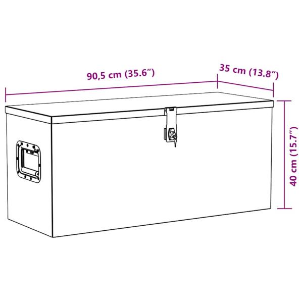 Aluminiumkiste 90,5×35×40 cm Silbern 