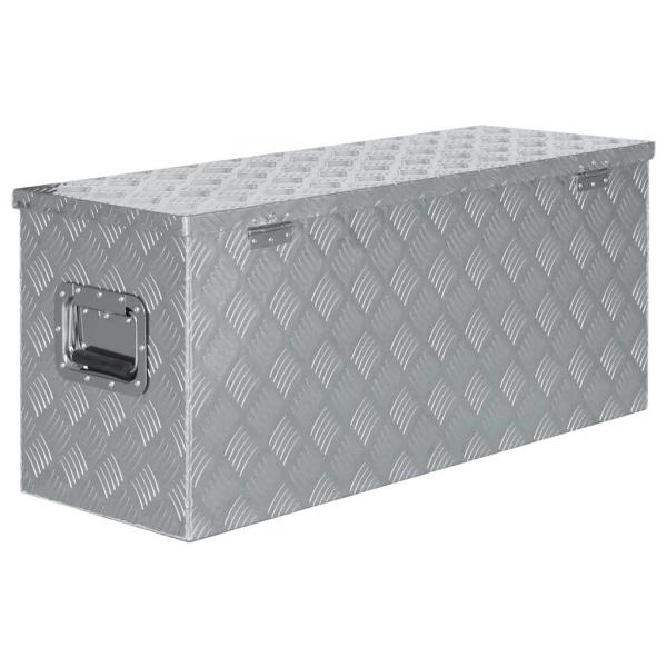 Aluminiumkiste 90,5×35×40 cm Silbern 