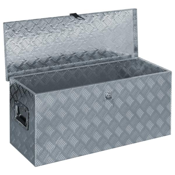 Aluminiumkiste 90,5×35×40 cm Silbern 