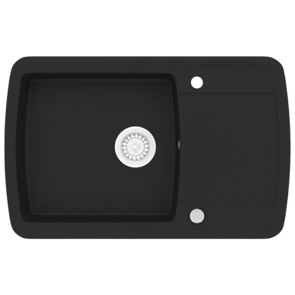 Granitspüle Einzelbecken Schwarz