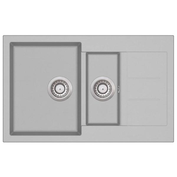 Granitspüle Doppelbecken Grau 