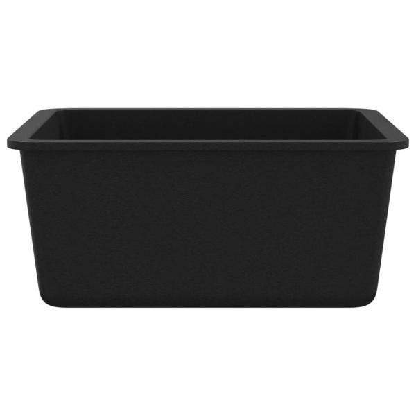 Granitspüle Einzelbecken Schwarz