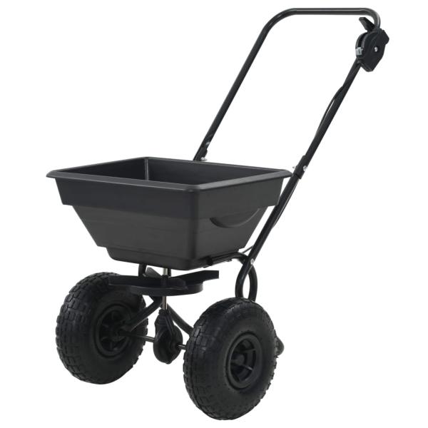 Handstreuwagen Salzstreuer PVC und Stahl 80x46x75 cm 15 L