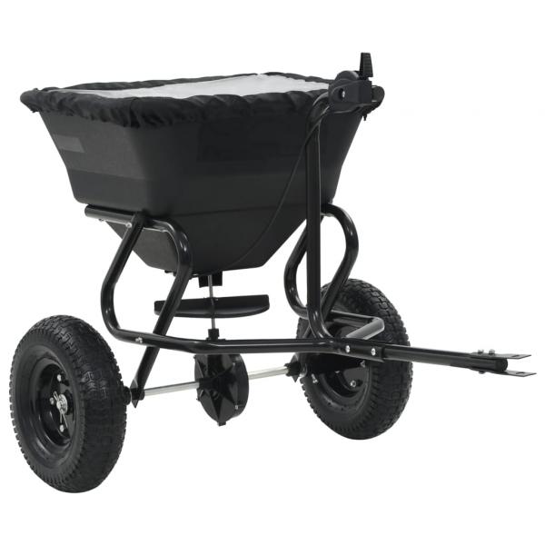 Handstreuwagen Salzstreuer zum Ziehen PVC Stahl 125x74x79cm 45L
