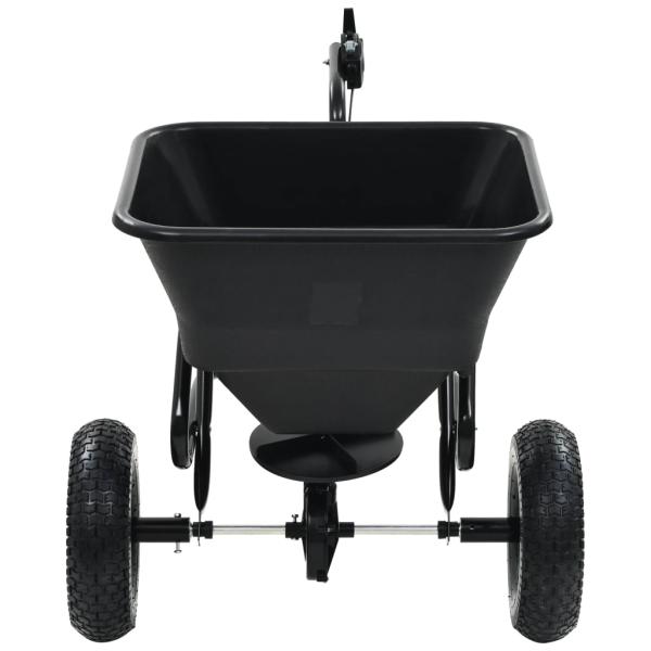 Handstreuwagen Salzstreuer zum Ziehen PVC Stahl 125x74x79cm 45L