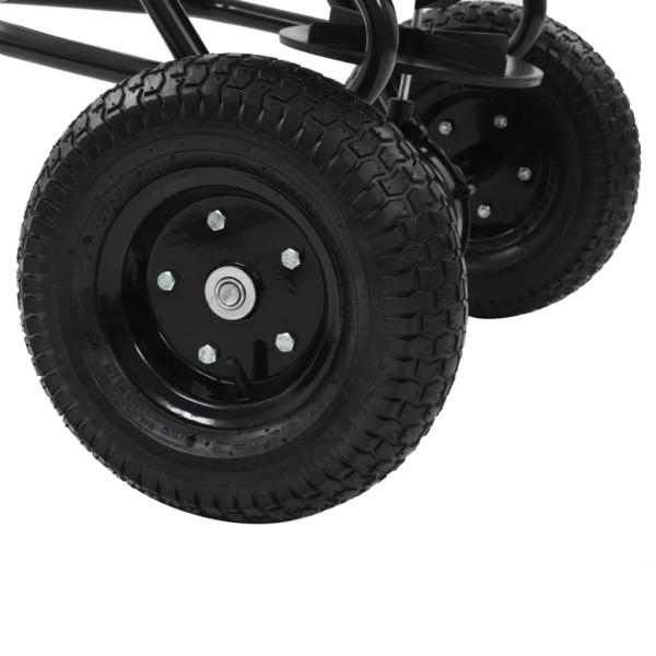 Handstreuwagen Salzstreuer zum Ziehen PVC Stahl 125x74x79cm 45L