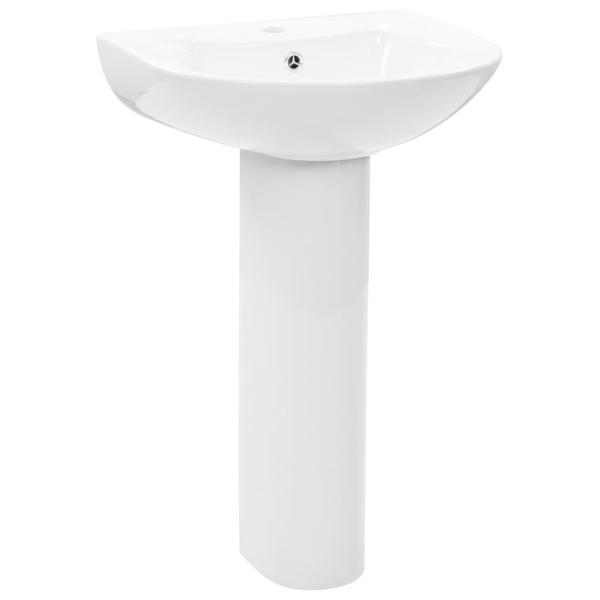 Freistehendes Waschbecken mit Säule Keramik Weiß 520x440x190 mm