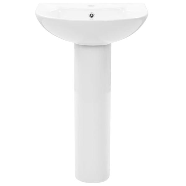Freistehendes Waschbecken mit Säule Keramik Weiß 520x440x190 mm
