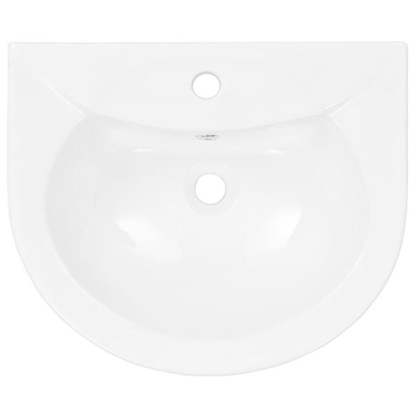 Freistehendes Waschbecken mit Säule Keramik Weiß 520x440x190 mm
