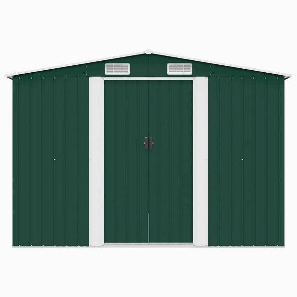 Gerätehaus 257x298x178 cm Metall Grün