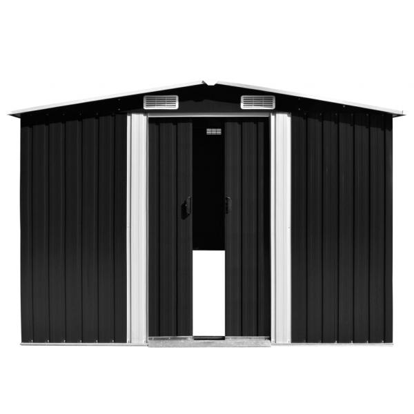 Gerätehaus 257x489x181 cm Metall Anthrazit
