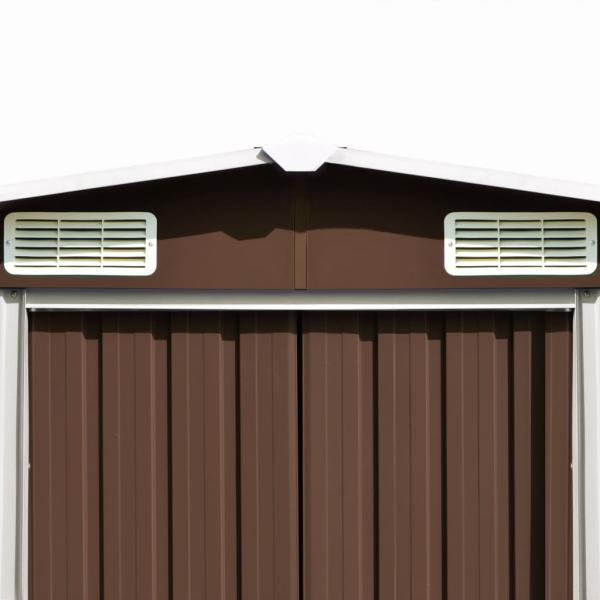 Gerätehaus 257x489x181 cm Metall Braun