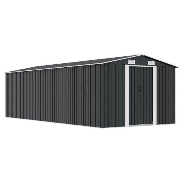 Gerätehaus 257x580x181 cm Metall Anthrazit