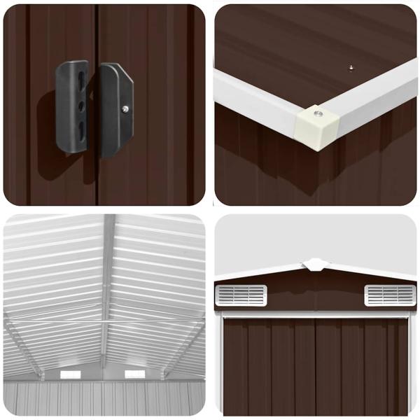 Gerätehaus 257x580x181 cm Metall Braun