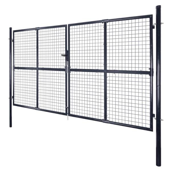 Mesh-Gartentor Verzinkter Stahl 289 x 175 cm Grau