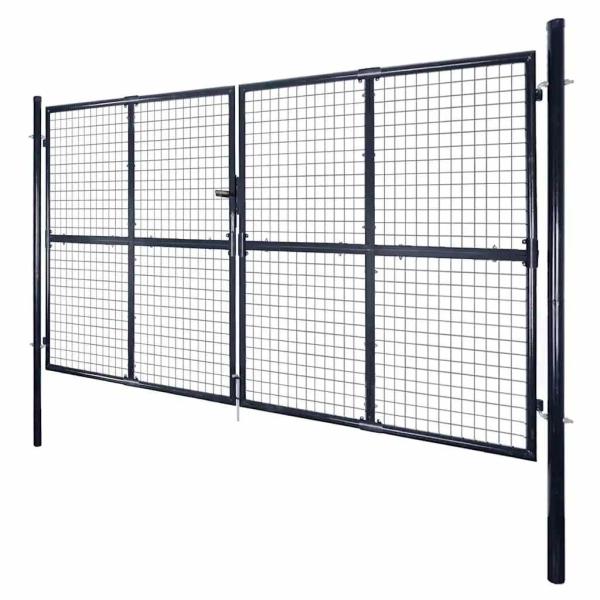 Mesh-Gartentor Verzinkter Stahl 289 x 175 cm Grau