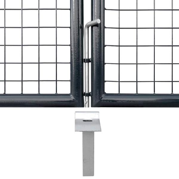 Mesh-Gartentor Verzinkter Stahl 289 x 175 cm Grau