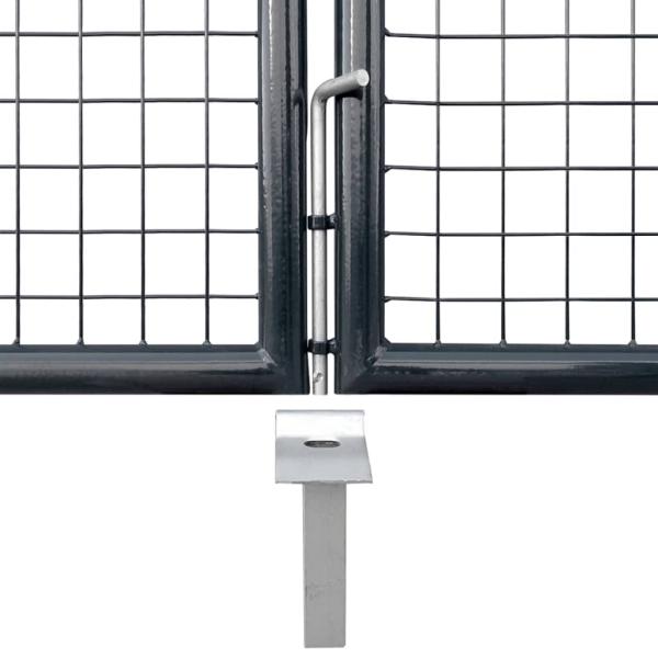 Mesh-Gartentor Verzinkter Stahl 289 x 175 cm Grau