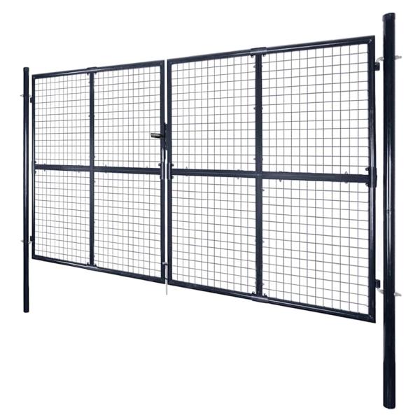 Mesh-Gartentor Verzinkter Stahl 289 x 200 cm Grau