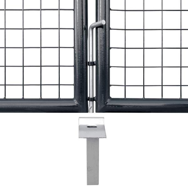 Mesh-Gartentor Verzinkter Stahl 289 x 200 cm Grau