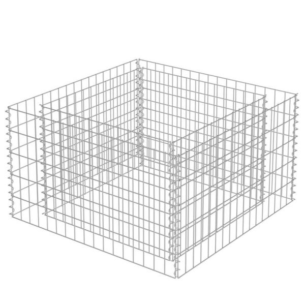 Gabionen-Hochbeet Verzinkter Stahl 90×90×50 cm