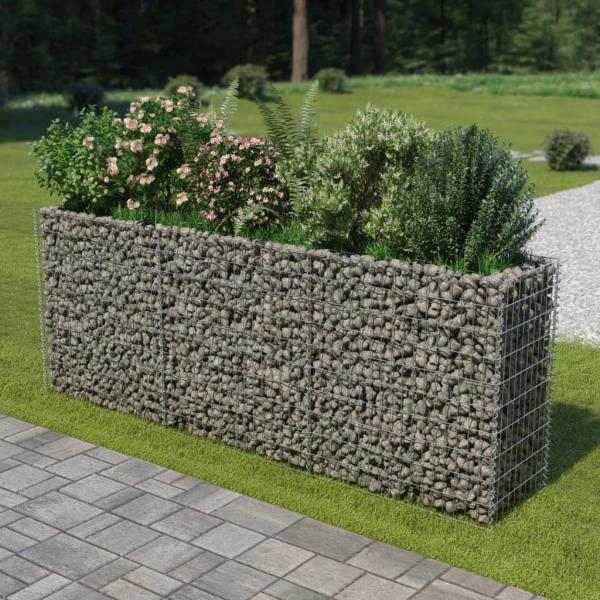 ARDEBO.de - Gabionen-Hochbeet Verzinkter Stahl 270×50×100 cm
