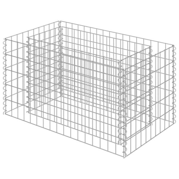 Gabionen-Hochbeet Verzinkter Stahl 90×50×50 cm