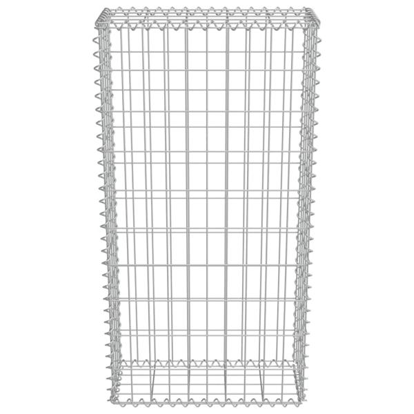 Gabionenwand mit Abdeckung Verzinkter Stahl 50×20×100 cm