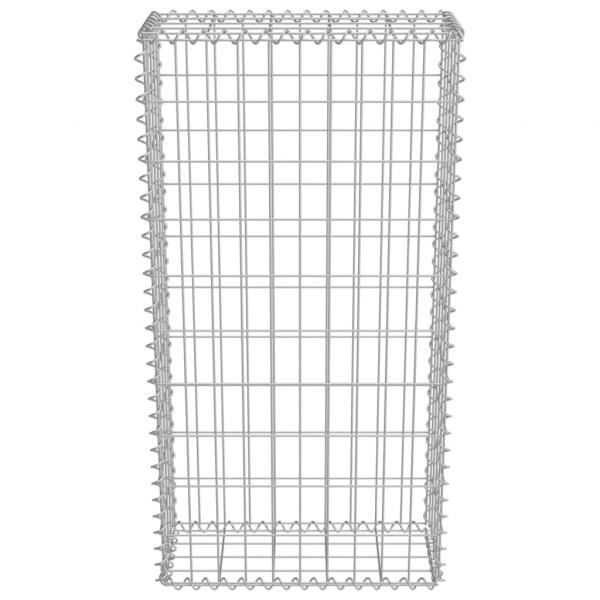 Gabionenwand mit Abdeckung Verzinkter Stahl 50×20×100 cm