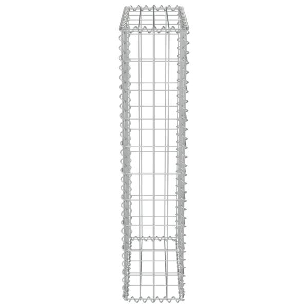 Gabionenwand mit Abdeckung Verzinkter Stahl 50×20×100 cm