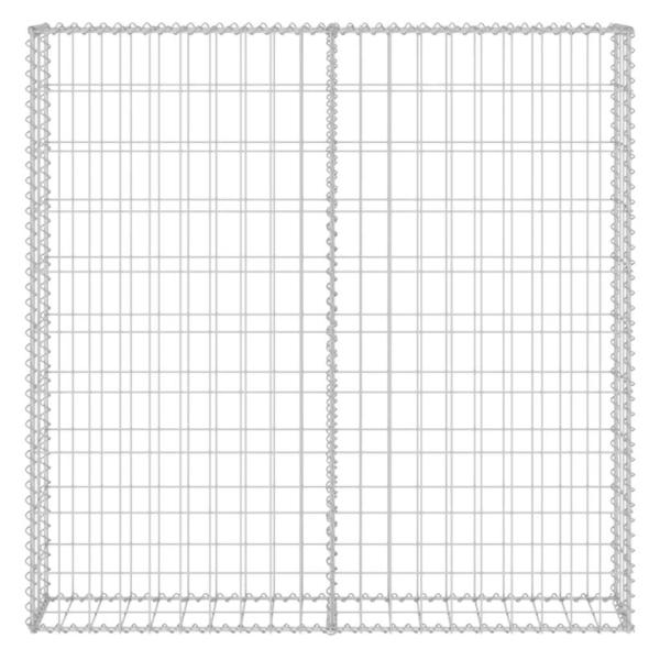 Gabionenwand mit Abdeckung Verzinkter Stahl 80×20×100 cm