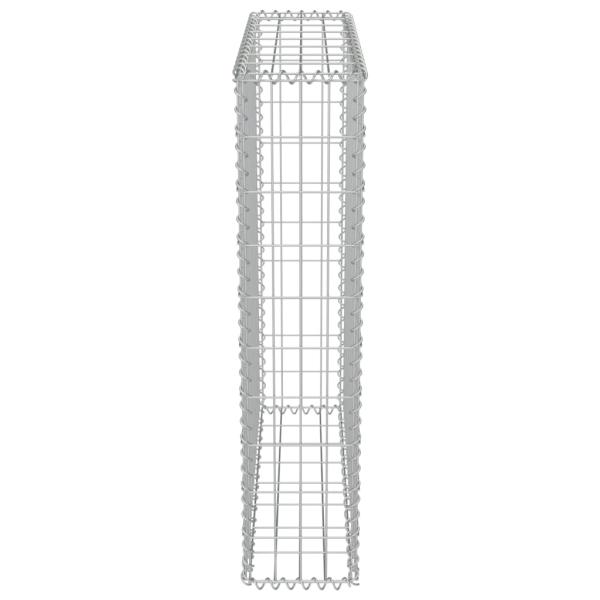 Gabionenwand mit Abdeckung Verzinkter Stahl 80×20×100 cm