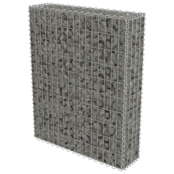 Gabionenwand mit Abdeckung Verzinkter Stahl 80×20×100 cm