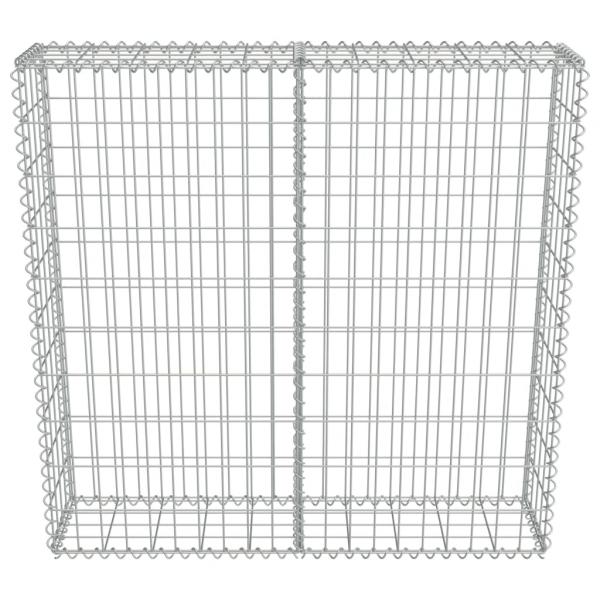 Gabionenwand mit Abdeckung Verzinkter Stahl 100×20×100 cm