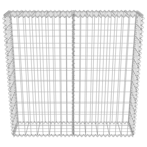 Gabionenwand mit Abdeckung Verzinkter Stahl 100×20×100 cm