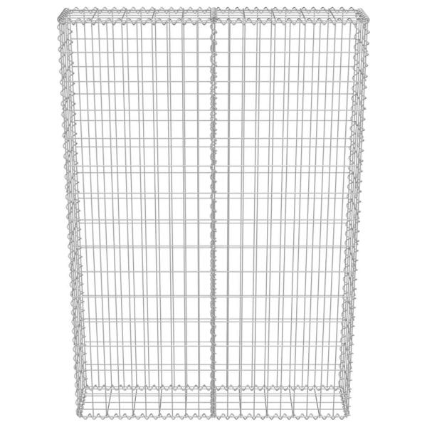 Gabionenwand mit Abdeckung Verzinkter Stahl 100×20×150 cm