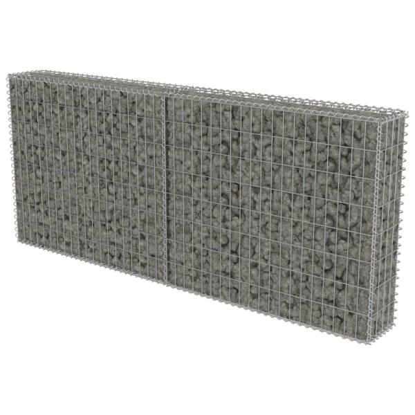 Gabionenwand mit Abdeckung Verzinkter Stahl 200×20×85 cm