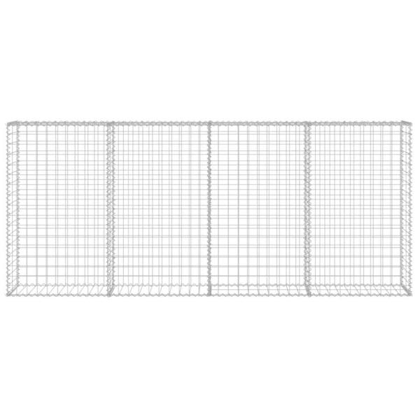 Gabionenwand mit Abdeckung Verzinkter Stahl 200×20×85 cm