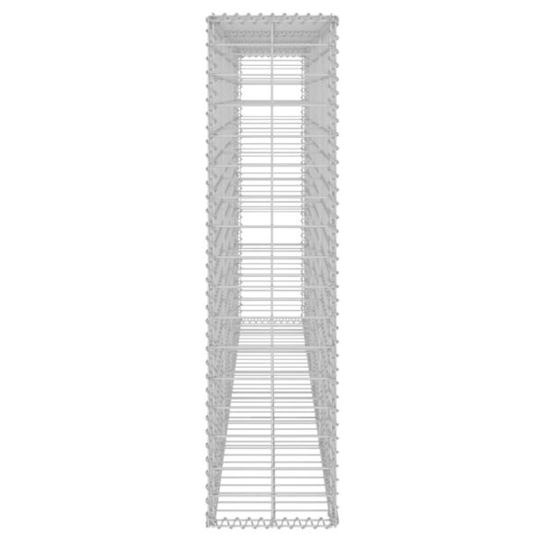 Gabionenwand mit Abdeckung Verzinkter Stahl 200×20×85 cm