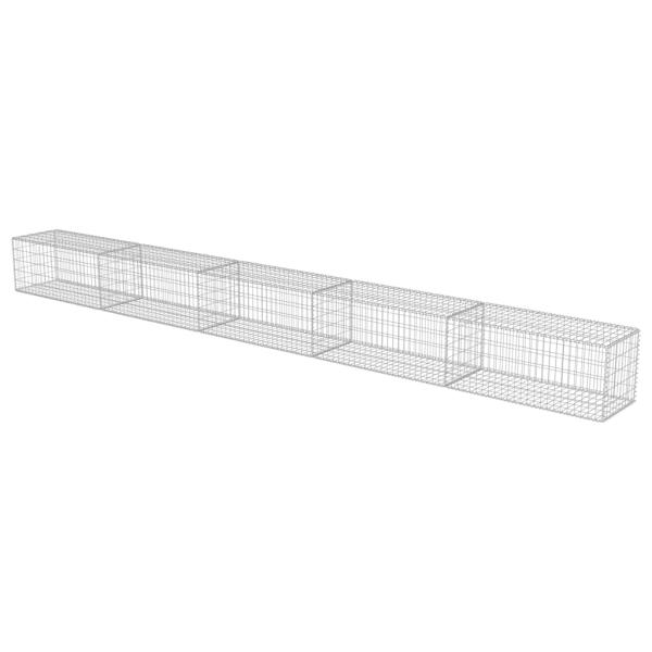 Gabionenwand mit Abdeckung Verzinkter Stahl 600×50×50 cm