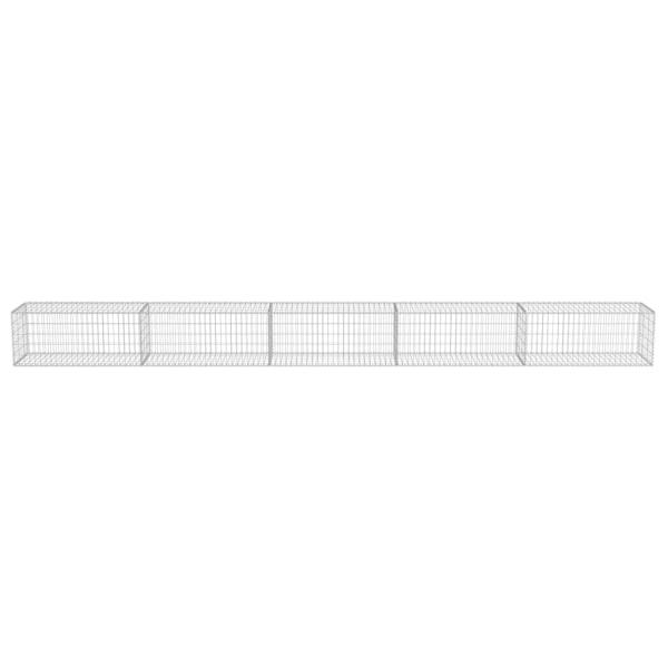 Gabionenwand mit Abdeckung Verzinkter Stahl 600×50×50 cm